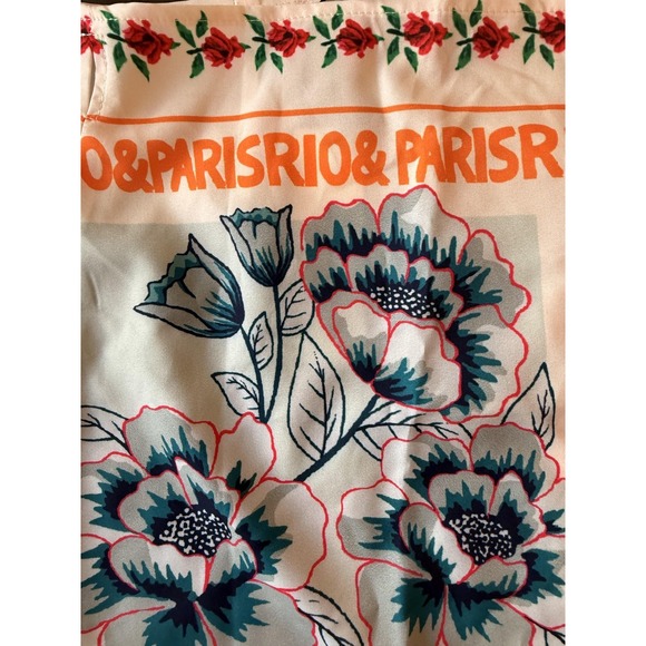Commense Skirt Womens Small Multicolor Floral Satin Wrap Tie Mini Scarf Print - Picture 14 of 16